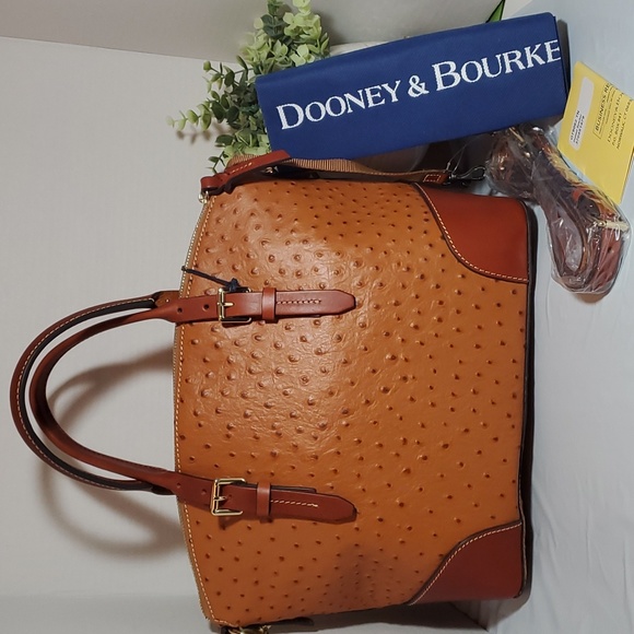 Dooney & Bourke Ostrich Domed satchel/ Tan - Picture 9 of 11
